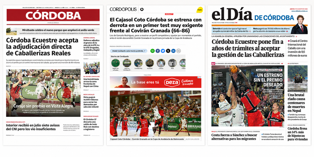 Muchas gracias por todo, afición, representantes institucionales, medios de comunicación... infinitamente agradecidos, córdoba cccb portada periódicos 27ago2026